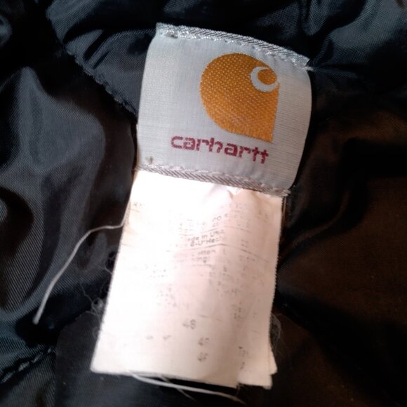 Carhartt Jacket Men 2X Black Canvas Barn Chore Corduroy Collar Hooded Work USA - Picture 8 of 16